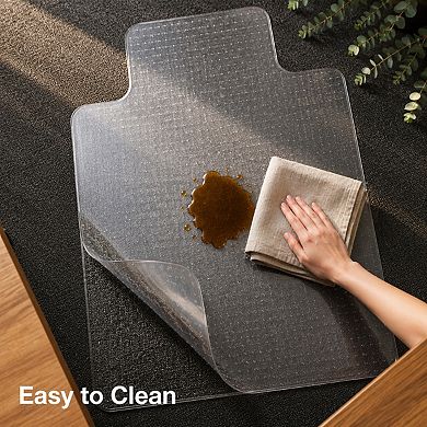Clear Office Chair Mat For Flat Pile Carpets Smooth Glide Desk Protection