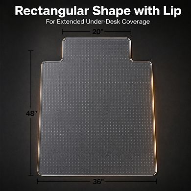 Clear Office Chair Mat For Flat Pile Carpets Smooth Glide Desk Protection