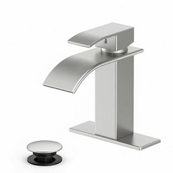Matte Black Single Handle Waterfall Bathroom Faucet SUS 304 Stainless Steel