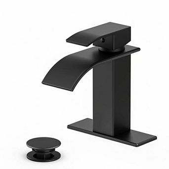 Matte Black Single Handle Waterfall Bathroom Faucet SUS 304 Stainless Steel