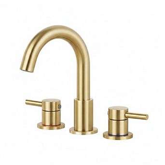 Brushed Nickel 3 Hole Bathroom Faucet 8 Inch Widespread 2 Handle Pop Up Drain