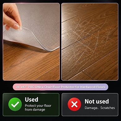 PVC Office Chair Mat Hardwood Floor Protector Heavy Duty Easy Clean