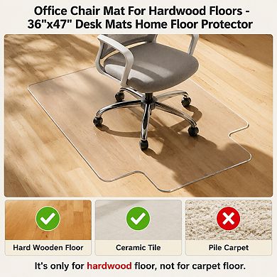PVC Office Chair Mat Hardwood Floor Protector Heavy Duty Easy Clean
