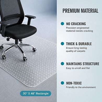 Clear PVC Carpet Chair Mat Thick Sturdy Durable Floor Protector Easy Glide