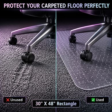Clear PVC Carpet Chair Mat Thick Sturdy Durable Floor Protector Easy Glide