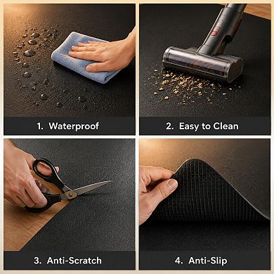 47x35 Rectangular Office Chair Floor Mat Anti Slip Hardwood Tile Protector