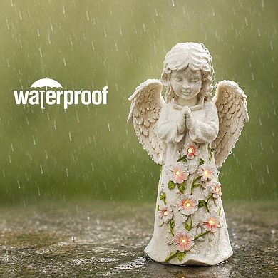 Solar Powered Angel Garden Statue With LED Lights Patio Lawn Decor Gift