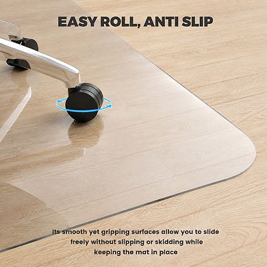 Clear Heavy Duty PVC Hard Floor Office Chair Mat Protector For Rolling Chairs