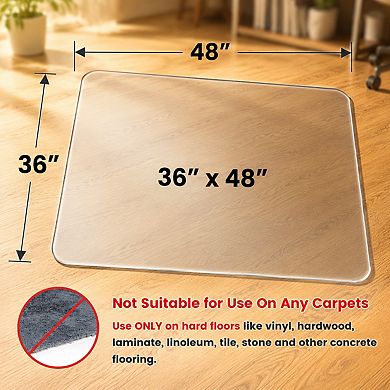 Clear Heavy Duty PVC Hard Floor Office Chair Mat Protector For Rolling Chairs