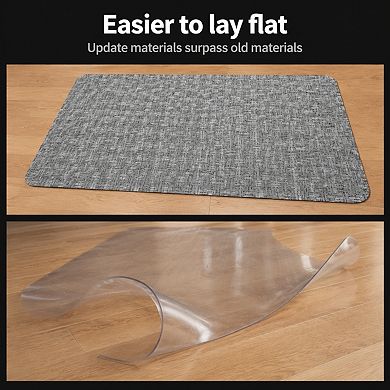 Woven PVC Office Chair Mat For Hardwood Floors Non Slip Smooth Easy Clean