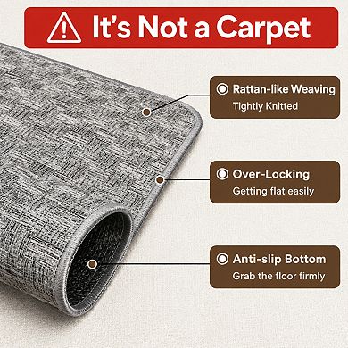 Woven PVC Office Chair Mat For Hardwood Floors Non Slip Smooth Easy Clean