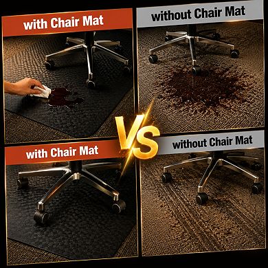 Clear Plastic Low Pile Carpet Chair Mat Heavy Duty Smooth Glide Floor Protector
