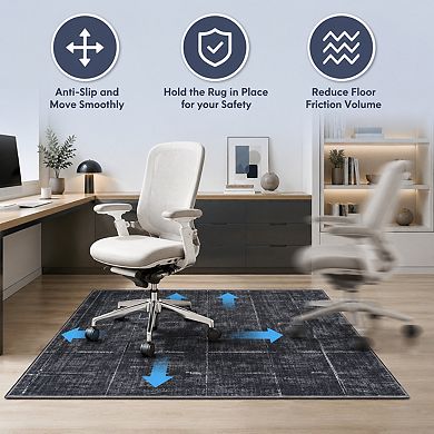 Persian Style Office Chair Mat Hardwood Tile Floor Non Slip Easy Clean Heavy Duty