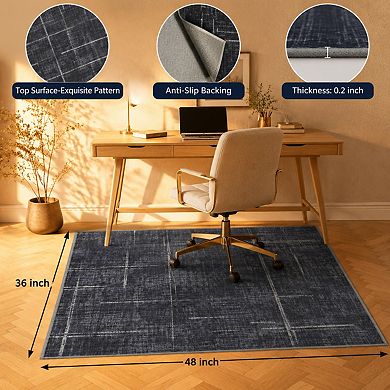 Persian Style Office Chair Mat Hardwood Tile Floor Non Slip Easy Clean Heavy Duty