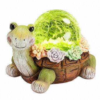 Solar Turtle Garden Statue Lights Succulent LED Outdoor Decor Patio Yard Ornament Gifts