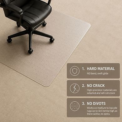 Heavy Duty PET Carpet Chair Mat Slip Resistant Easy Glide Protector