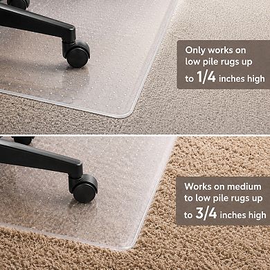 Heavy Duty PET Carpet Chair Mat Slip Resistant Easy Glide Protector