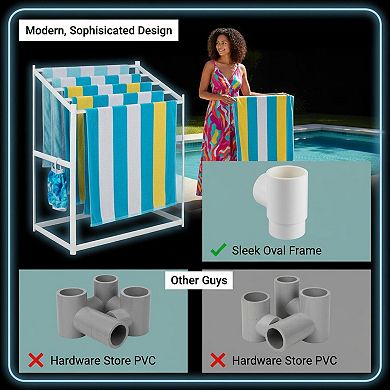 Coast Modern Pool Towel Rack 5 Bar All Weather Drying Indoor Outdoor