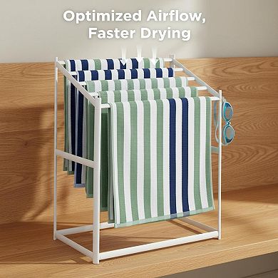 Coast Modern Pool Towel Rack 5 Bar All Weather Drying Indoor Outdoor
