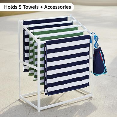 Coast Modern Pool Towel Rack 5 Bar All Weather Drying Indoor Outdoor