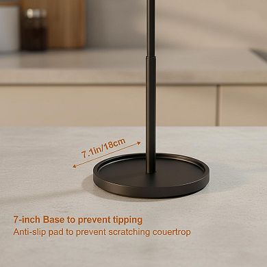 Adjustable Matte Black Hand Towel Stand Rack 16.5in Height for Bathroom Kitchen Countertop
