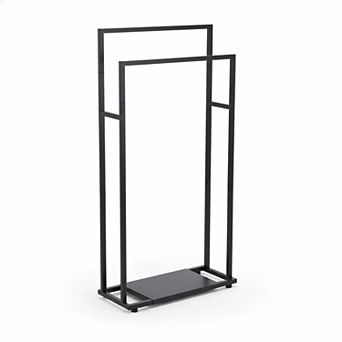 39'' Tall 2 tier Standing Towel Rack with Storage Shelf