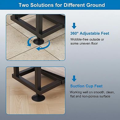39'' Tall 2 Tier Standing Towel Rack with Storage Shelf