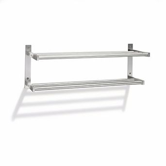 2 tier Towel Rack Wall Mounted Double Bar Stainless Steel Bathroom Storage
