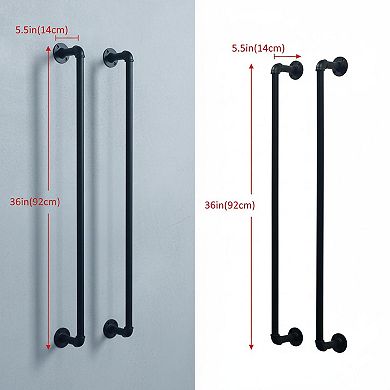 Wall Mounted Industrial Pipe Towel Rack 36 Inch Storage Organizer Holder