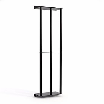 Wall Mounted Towel Rack 31 Inch 2 Metal Shelves 3 Vertical Bars Large Capacity Bathroom Storage
