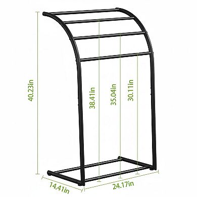4 Tier Free Standing Towel Rack Metal Blanket Display Drying Indoor Outdoor
