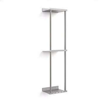 Wall Mounted Vertical Towel Rack 2 tier Storage Holds 6 Large Bath Sheets