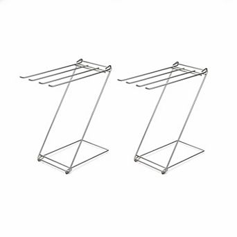 4-Arm Foldable Free Standing Towel Rack Stainless Steel Countertop Organizer 2 Pack