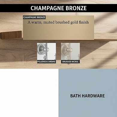 Triple Wall Mounted Towel Hooks Champagne Bronze Multi-use Bathroom Storage