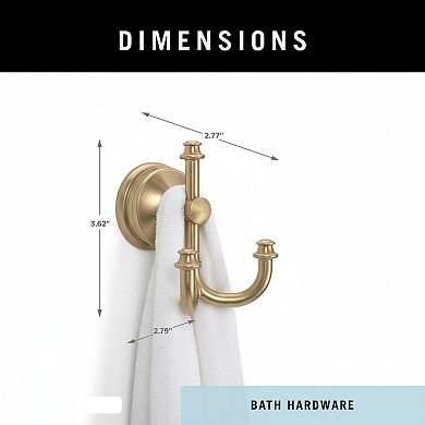 Triple Wall Mounted Towel Hooks Champagne Bronze Multi-use Bathroom Storage