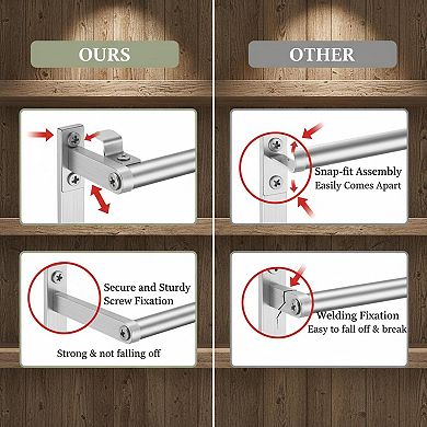 3Tier Over Door Towel Rack Stainless Steel Hooks Brushed Nickel Rapid Drying No Drill