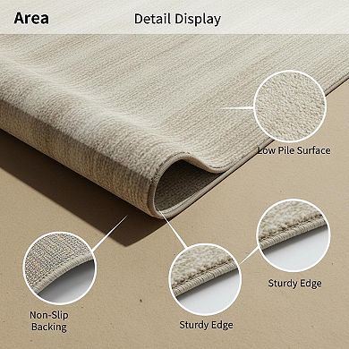 Washable Stain Resistant Area Rug Non Slip Foldable Soft Microfiber for Living Room Bedroom
