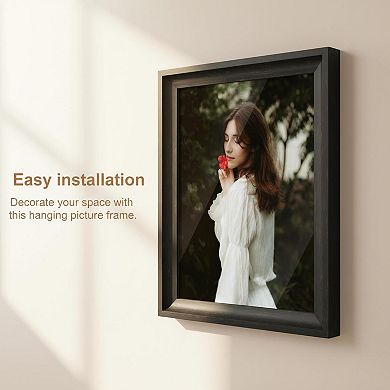 11x14 Picture Frame Tempered Glass Curved Edges Hanging Tabletop Display Gallery Wall Frames