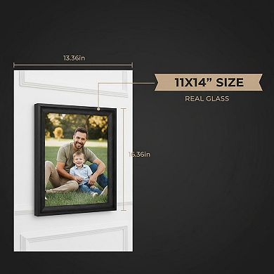 11x14 Picture Frame Tempered Glass Curved Edges Hanging Tabletop Display Gallery Wall Frames