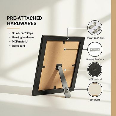 11x14 Picture Frame Tempered Glass Curved Edges Hanging Tabletop Display Gallery Wall Frames