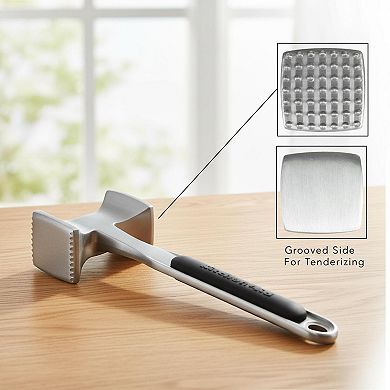Gourmet Multi Sided Meat Tenderizer Aluminum Pounding Meats Nuts Shellfish Hang Storage Hand Wash