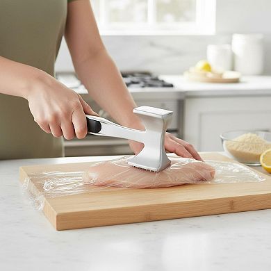 Gourmet Multi Sided Meat Tenderizer Aluminum Pounding Meats Nuts Shellfish Hang Storage Hand Wash
