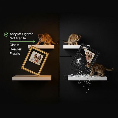 8*10 Picture Frame Wall Hanging Tabletop Display Ornate Vintage Durable Plexiglass Lightweight