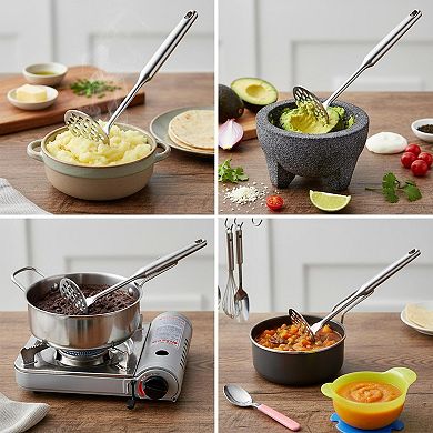 Stainless Steel Potato Masher Mini Avocado Masher for Vegetables Beans Meat Dishwasher Safe