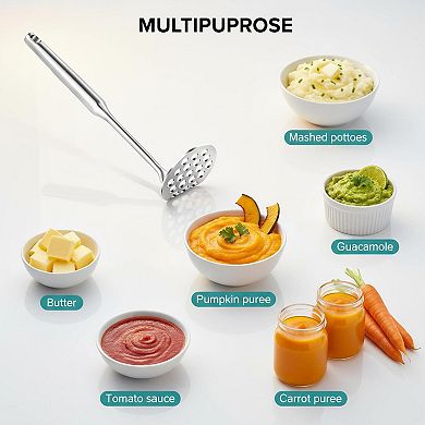 Stainless Steel Potato Masher Mini Avocado Masher for Vegetables Beans Meat Dishwasher Safe