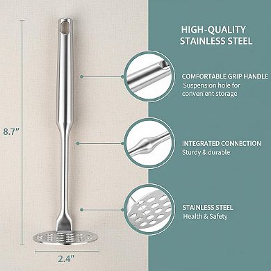 Stainless Steel Potato Masher Mini Avocado Masher for Vegetables Beans Meat Dishwasher Safe