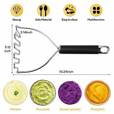 Large Heavy Duty Stainless Steel Potato Masher Multi Functional Kitchen Tool