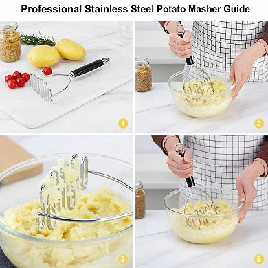 Large Heavy Duty Stainless Steel Potato Masher Multi Functional Kitchen Tool