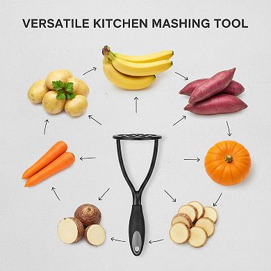 Thick Nylon Potato Masher Nonstick Multifunctional Food Mashing Tool Comfort Handle Easy Clean