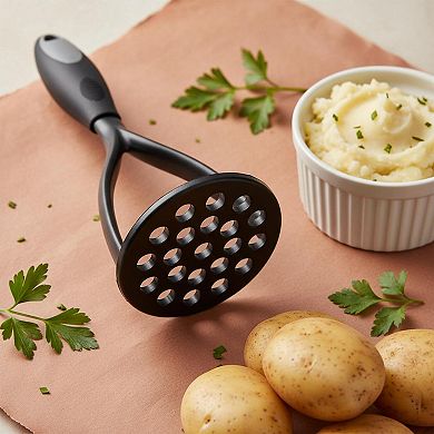 Thick Nylon Potato Masher Nonstick Multifunctional Food Mashing Tool Comfort Handle Easy Clean